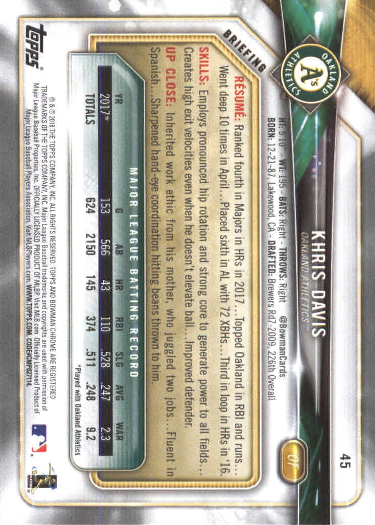 2018 Bowman Baseball Main Set and Parallel Cards - Picture 91 of 202