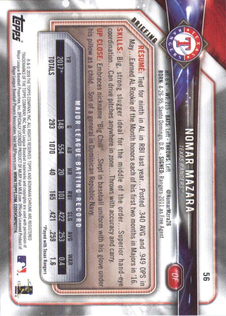 2018 Bowman Baseball Main Set and Parallel Cards - Picture 110 of 202