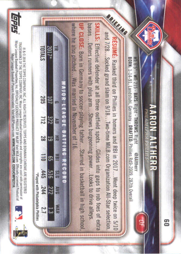 2018 Bowman Baseball Main Set and Parallel Cards - Picture 118 of 202