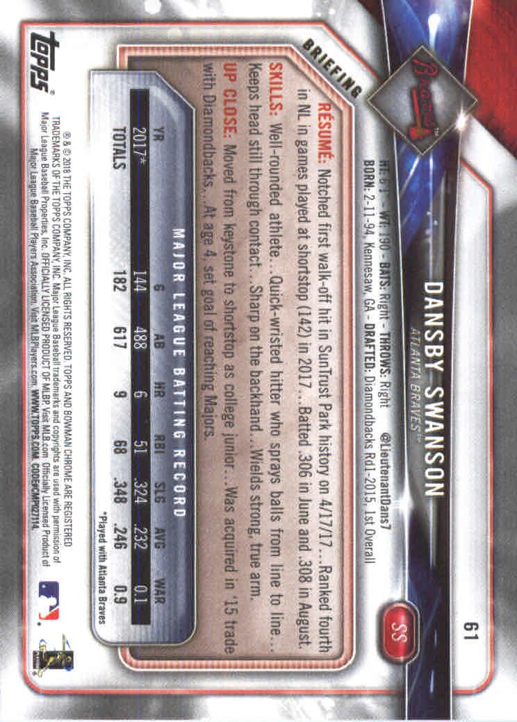2018 Bowman Baseball Main Set and Parallel Cards - Picture 120 of 202