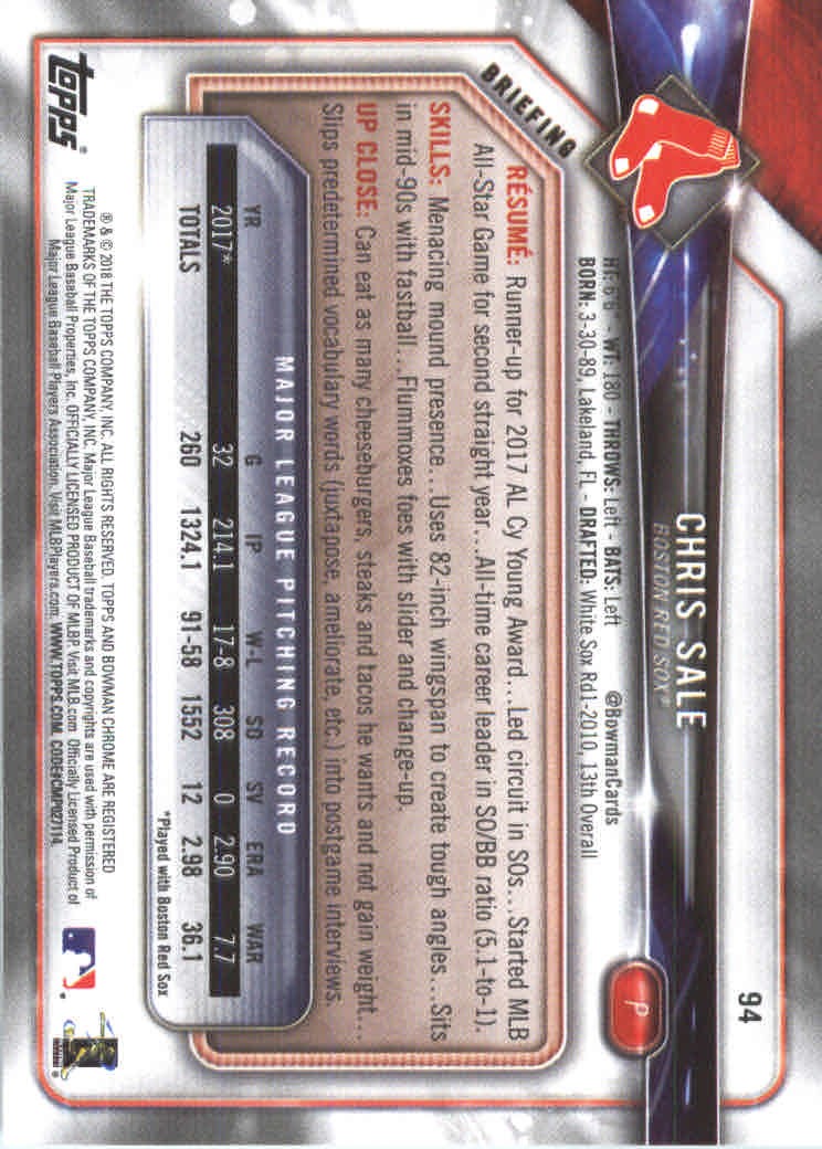 2018 Bowman Baseball Main Set and Parallel Cards - Picture 182 of 202