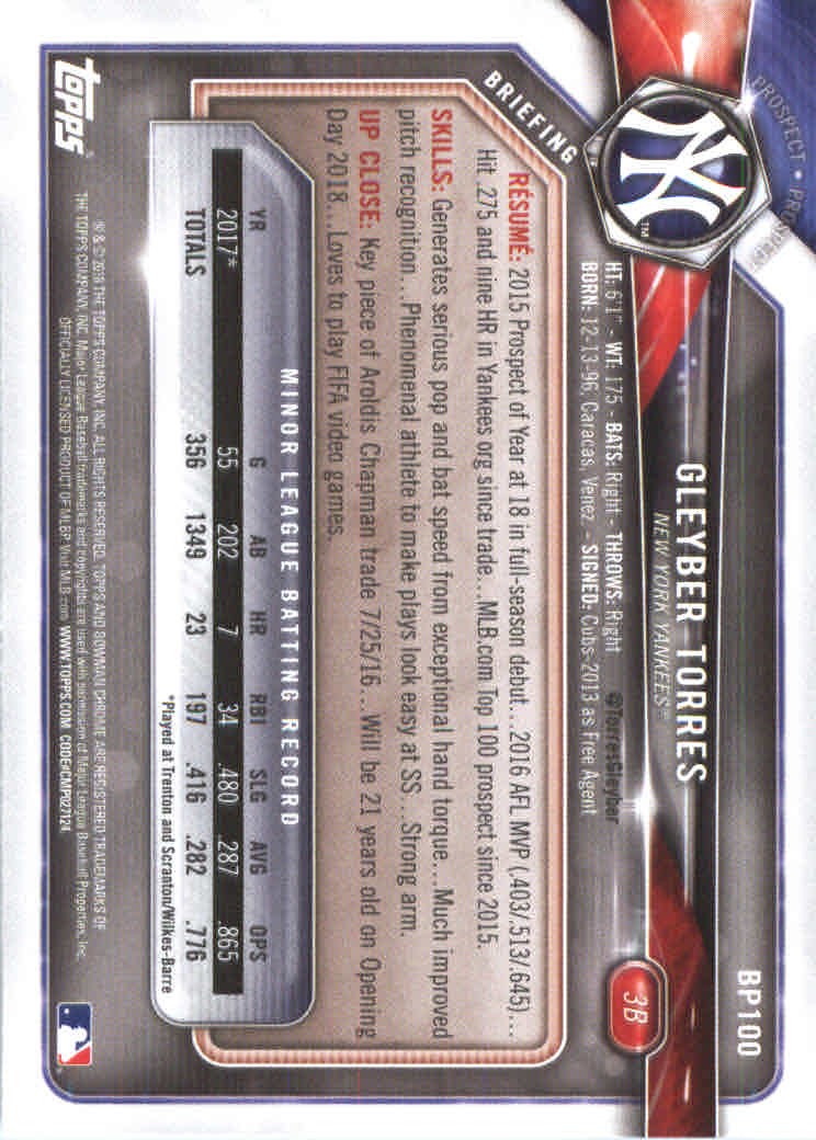 2018 Bowman Baseball Prospects and Parallel Cards - Picture 195 of 297