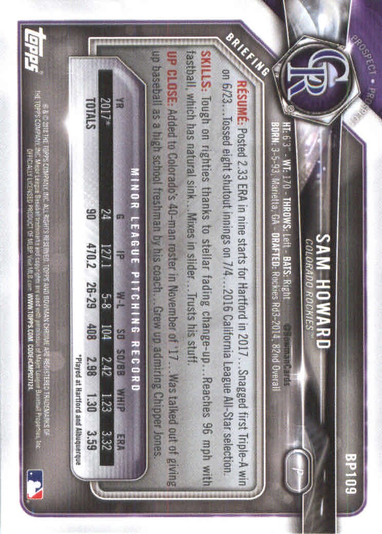 2018 Bowman Baseball Prospects and Parallel Cards - Picture 213 of 297