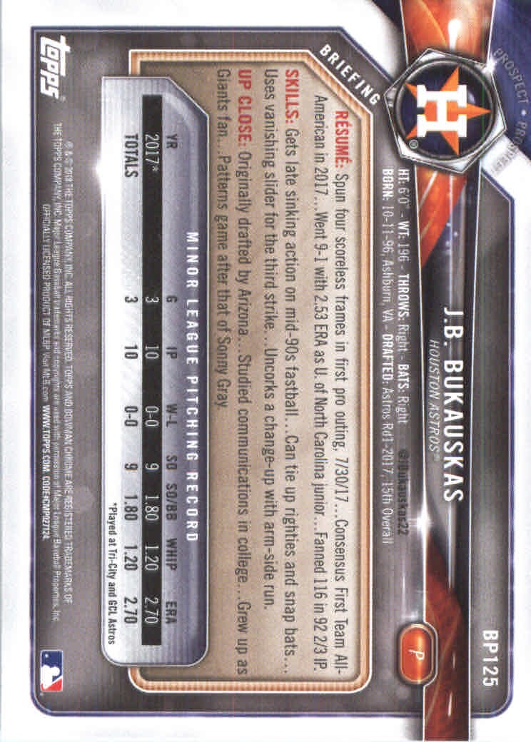2018 Bowman Baseball Prospects and Parallel Cards - Picture 239 of 297