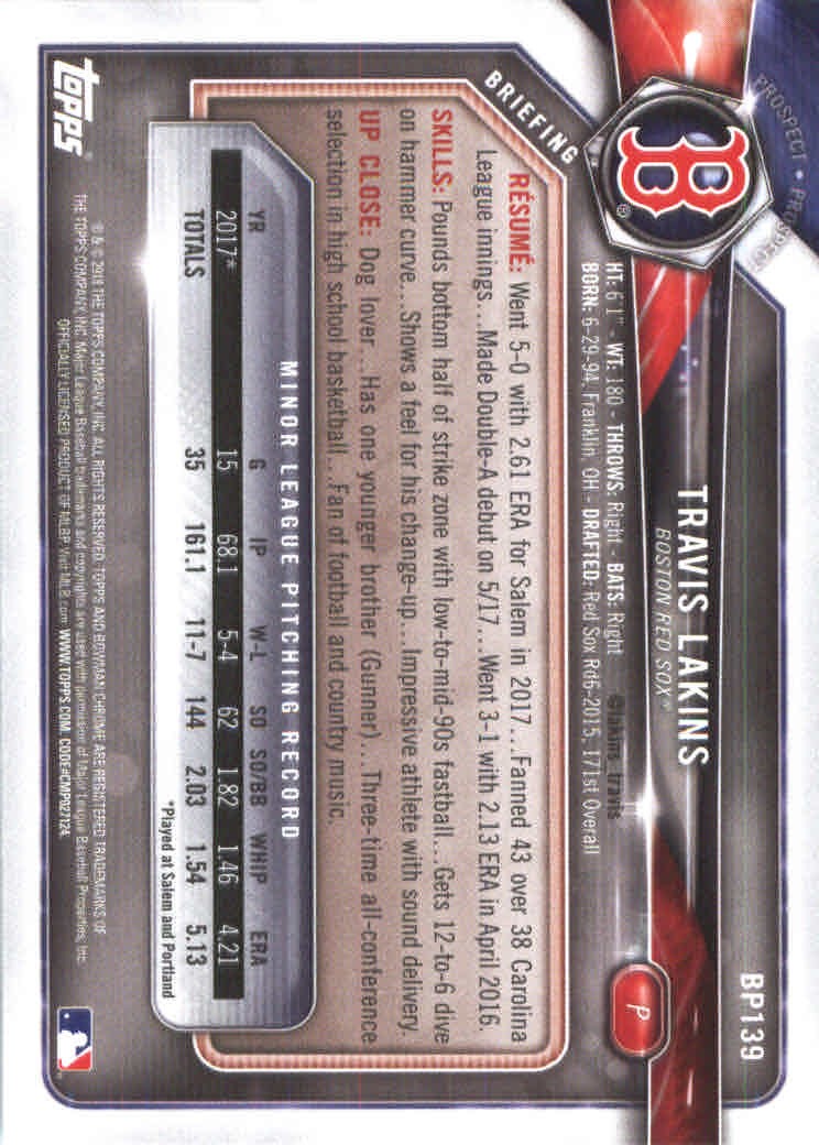 2018 Bowman Baseball Prospects and Parallel Cards - Picture 263 of 297