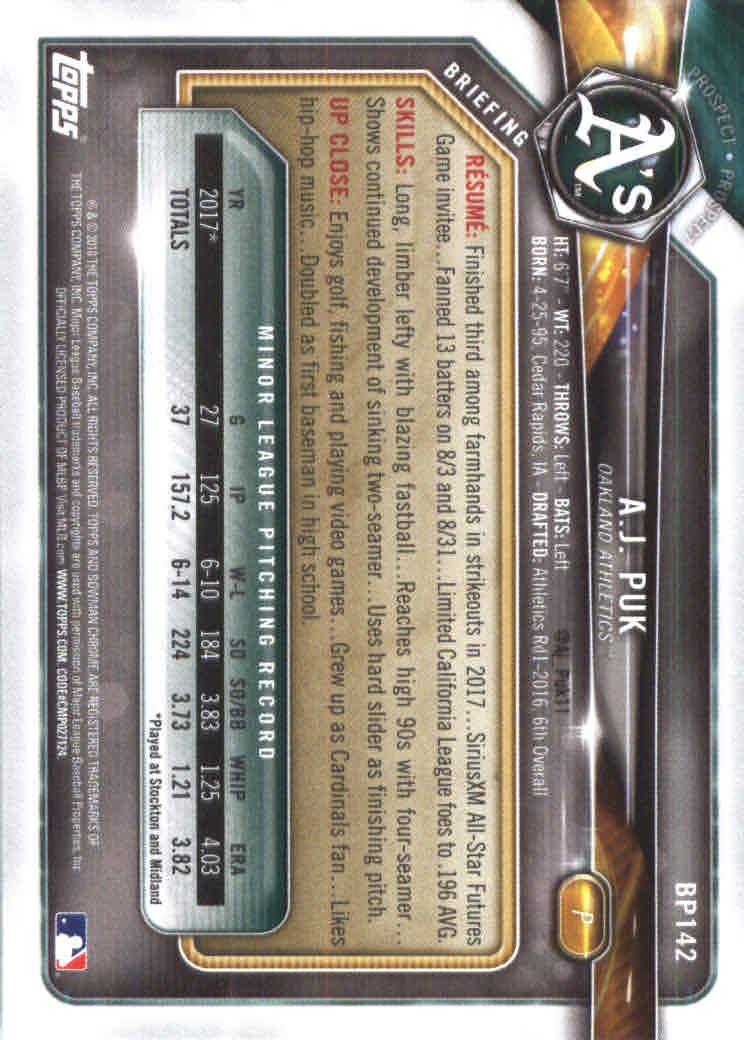 2018 Bowman Baseball Prospects and Parallel Cards - Picture 269 of 297