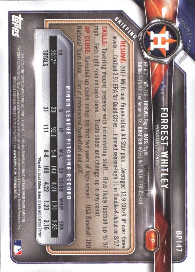 2018 Bowman Baseball Prospects and Parallel Cards - Picture 279 of 297
