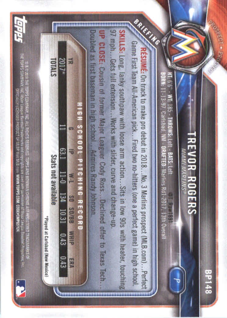 2018 Bowman Baseball Prospects and Parallel Cards - Picture 281 of 297