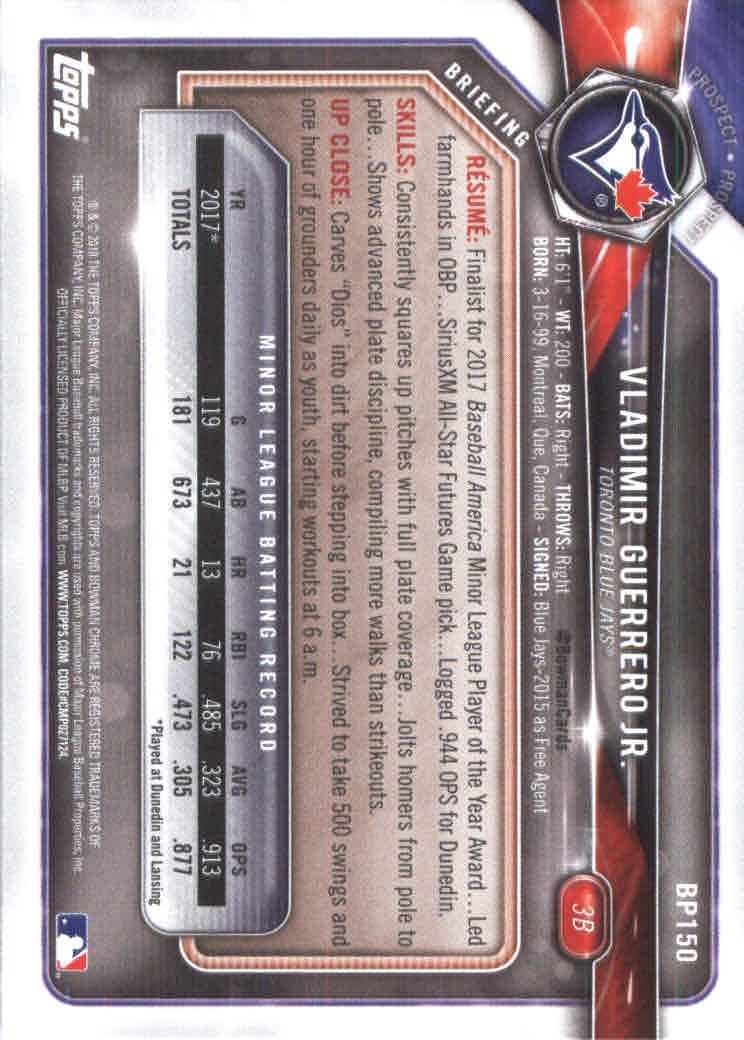 2018 Bowman Baseball Prospects and Parallel Cards - Picture 285 of 297