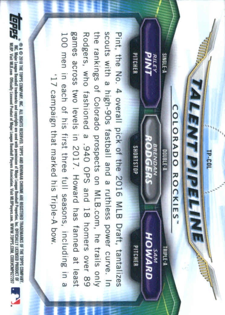 2018 Bowman Chrome Talent Pipeline Refractors Insert Set Singles Baseball Cards 