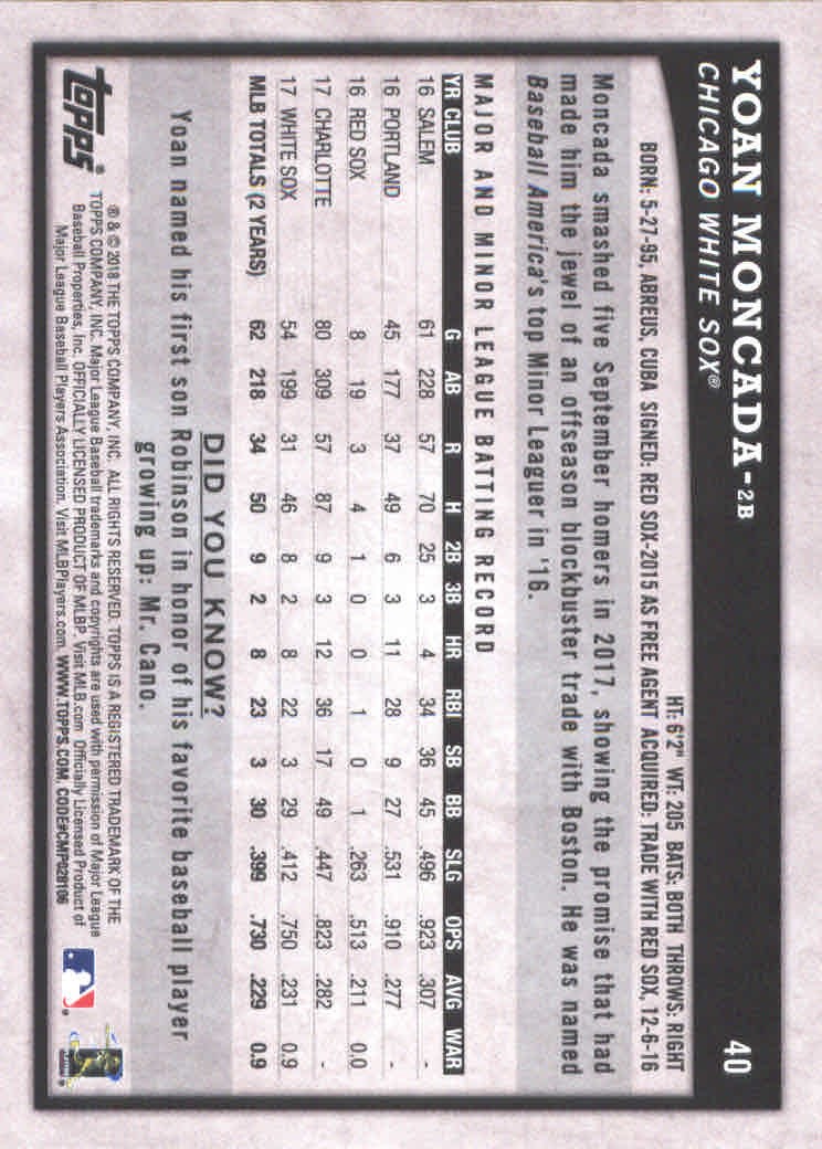 2018 Topps Big League Baseball Part 1 Main Set Cards #1 to #250 - Picture 77 of 484