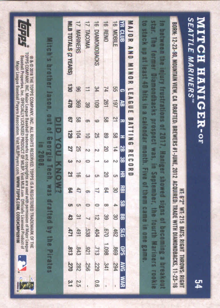 2018 Topps Big League Baseball Part 1 Main Set Cards #1 to #250 - Picture 105 of 484
