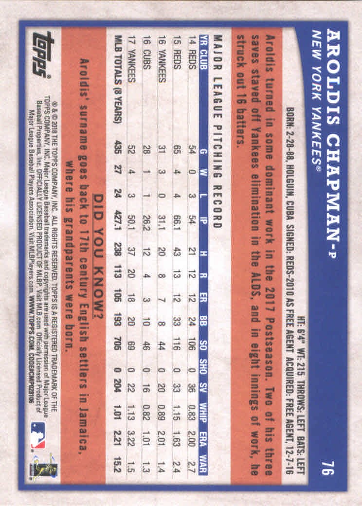 2018 Topps Big League Baseball Part 1 Main Set Cards #1 to #250 - Picture 149 of 484