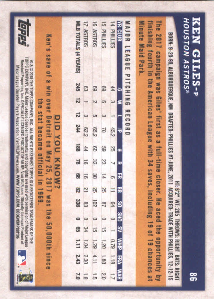 2018 Topps Big League Baseball Part 1 Main Set Cards #1 to #250 - Picture 169 of 484
