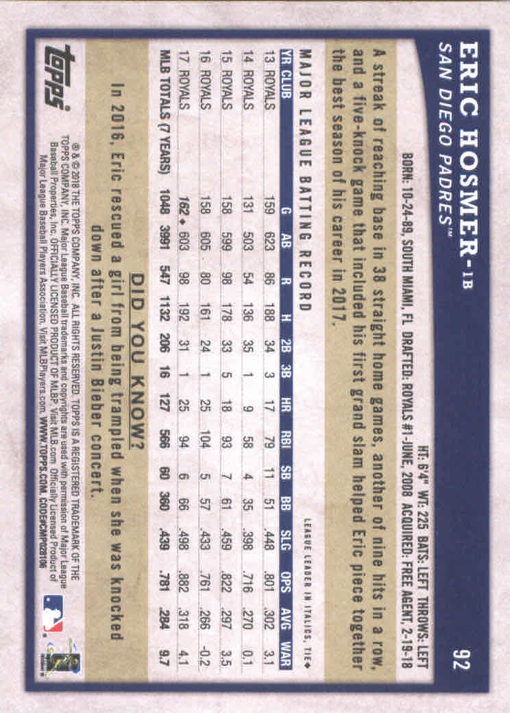 2018 Topps Big League Baseball Part 1 Main Set Cards #1 to #250 - Picture 181 of 484
