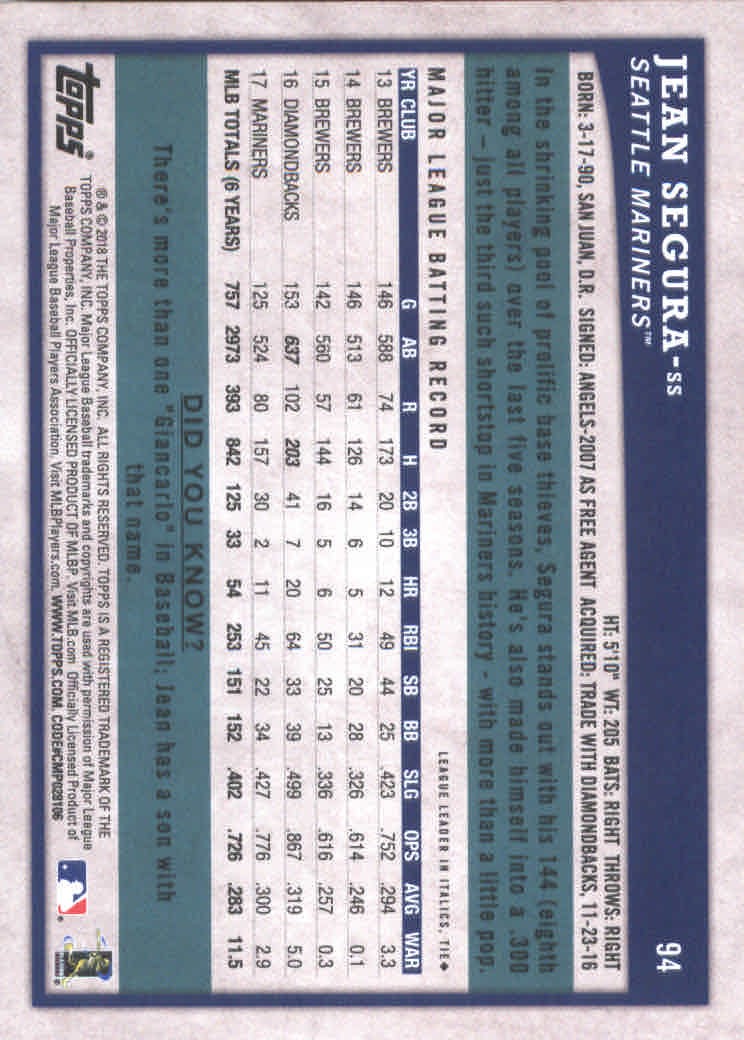 2018 Topps Big League Baseball Part 1 Main Set Cards #1 to #250 - Picture 185 of 484