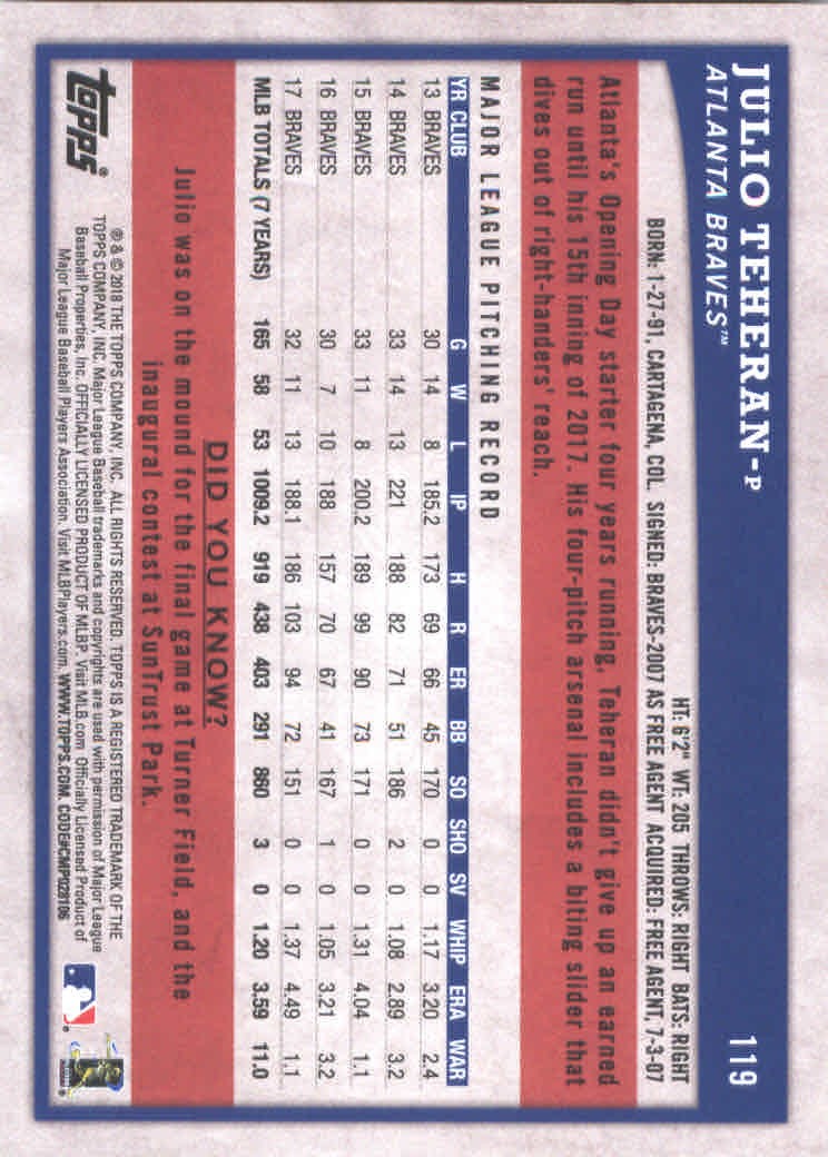 2018 Topps Big League Baseball Part 1 Main Set Cards #1 to #250 - Picture 234 of 484