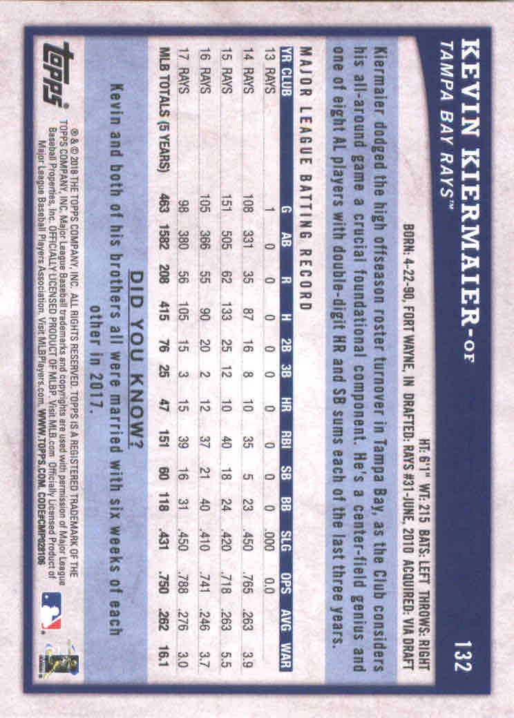 2018 Topps Big League Baseball Part 1 Main Set Cards #1 to #250 - Picture 260 of 484