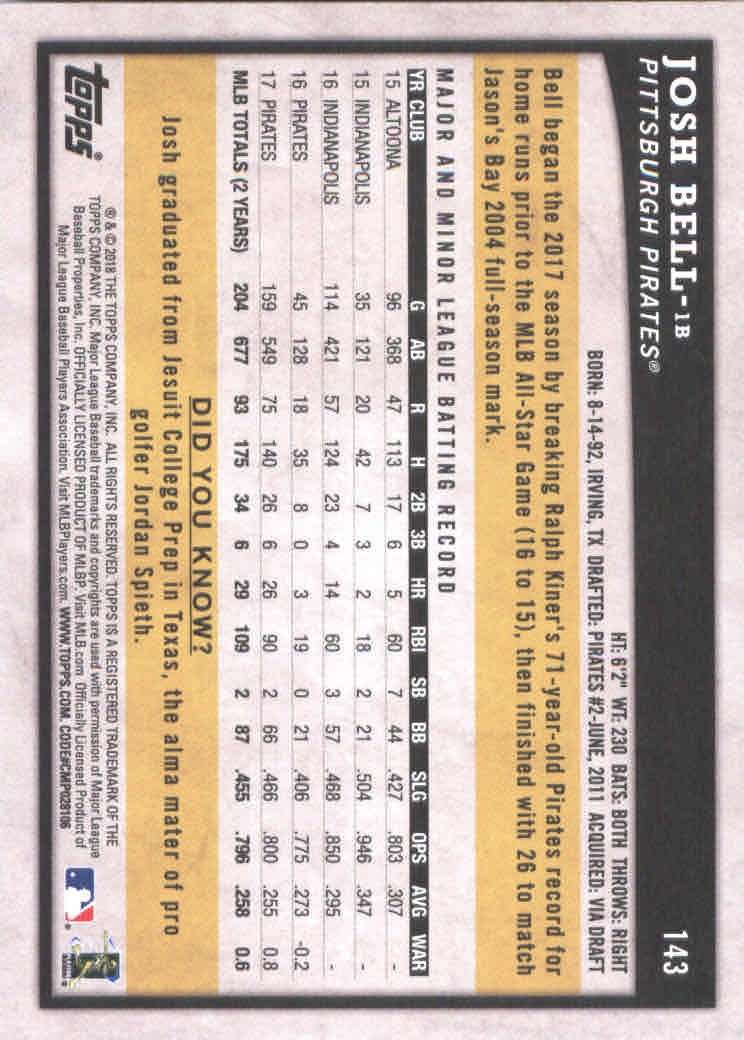 2018 Topps Big League Baseball Part 1 Main Set Cards #1 to #250 - Picture 280 of 484