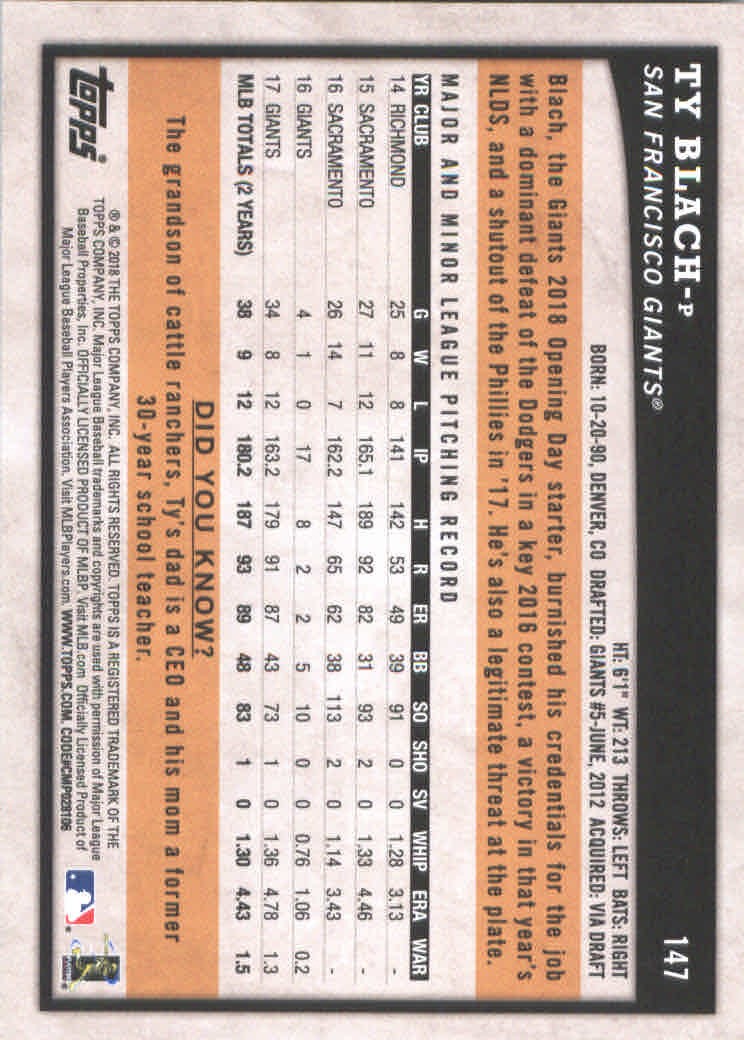 2018 Topps Big League Baseball Part 1 Main Set Cards #1 to #250 - Picture 288 of 484