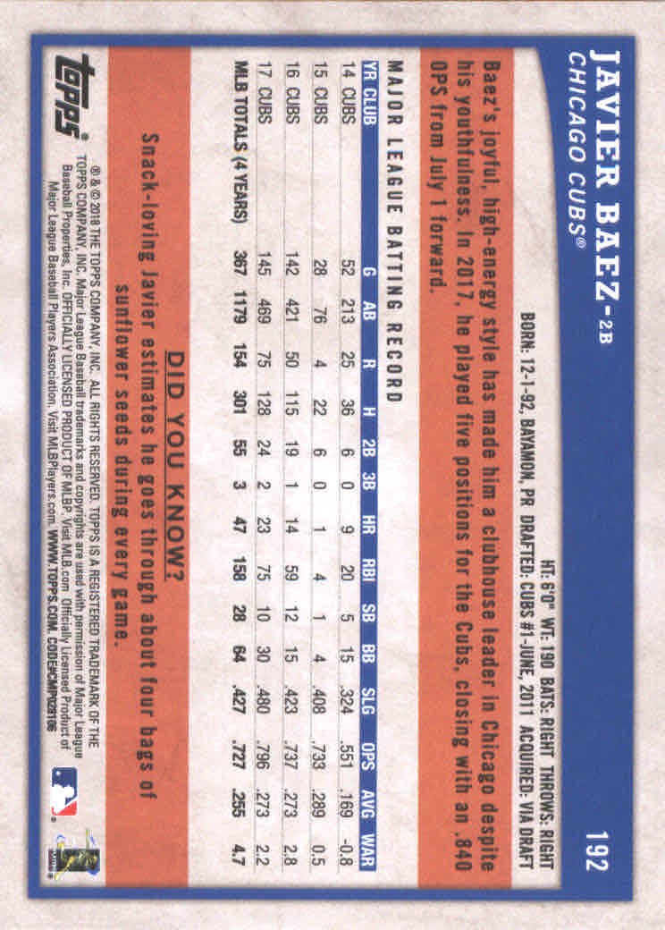2018 Topps Big League Baseball Part 1 Main Set Cards #1 to #250 - Picture 368 of 484