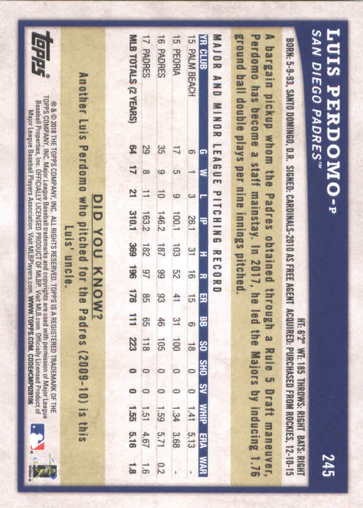 2018 Topps Big League Baseball Part 1 Main Set Cards #1 to #250 - Picture 474 of 484