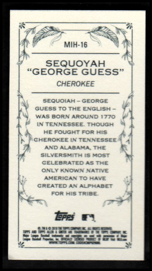 2018 Topps Allen and Ginter Mini Indigenous Heroes YOU PICK - Picture 17 of 31