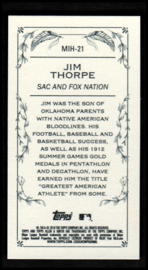 2018 Topps Allen and Ginter Mini Indigenous Heroes YOU PICK - Picture 25 of 31