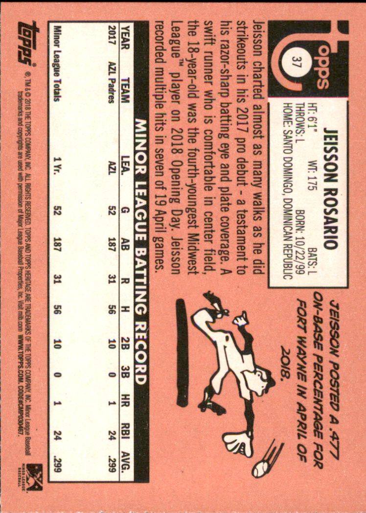2018 Topps Heritage Minors Baseball Singles - You Choose - Picture 43 of 215