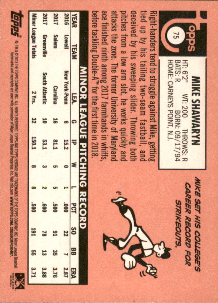 2018 Topps Heritage Minors Baseball Singles - You Choose - Picture 81 of 215