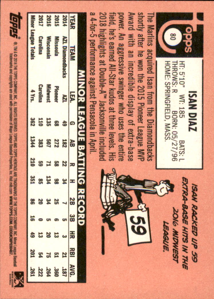 2018 Topps Heritage Minors Baseball Singles - You Choose - Picture 91 of 215