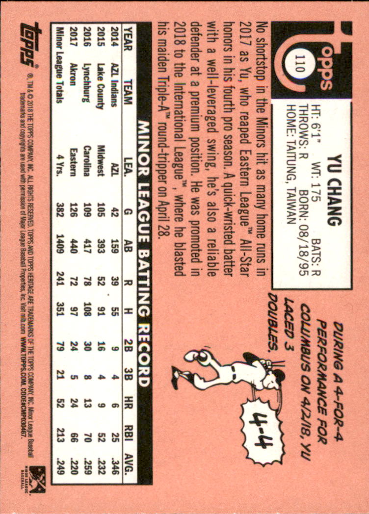 2018 Topps Heritage Minors Baseball Singles - You Choose - Picture 117 of 215