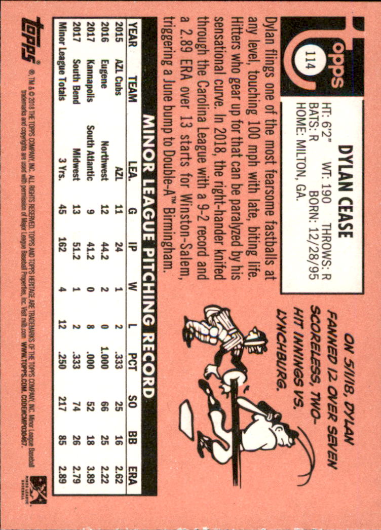 2018 Topps Heritage Minors Baseball Singles - You Choose - Picture 121 of 215