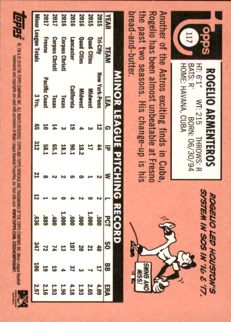 2018 Topps Heritage Minors Baseball Singles - You Choose - Picture 125 of 215