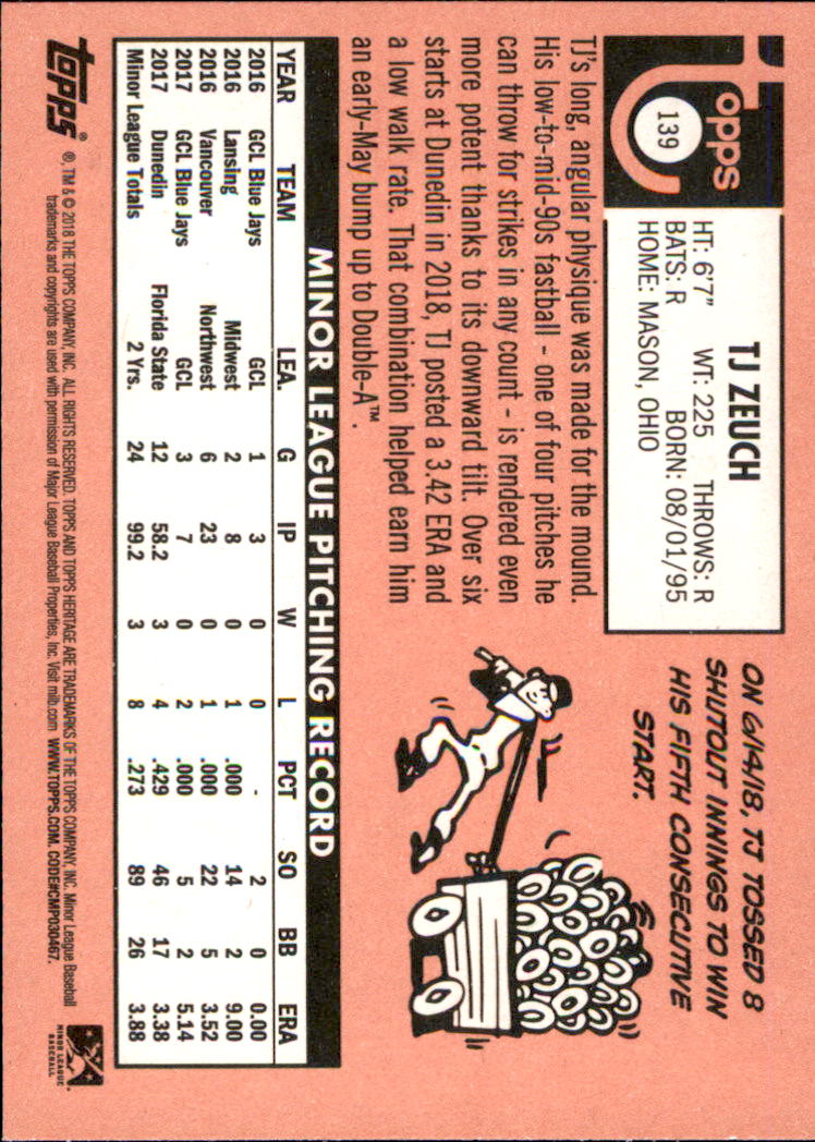 2018 Topps Heritage Minors Baseball Singles - You Choose - Picture 149 of 215