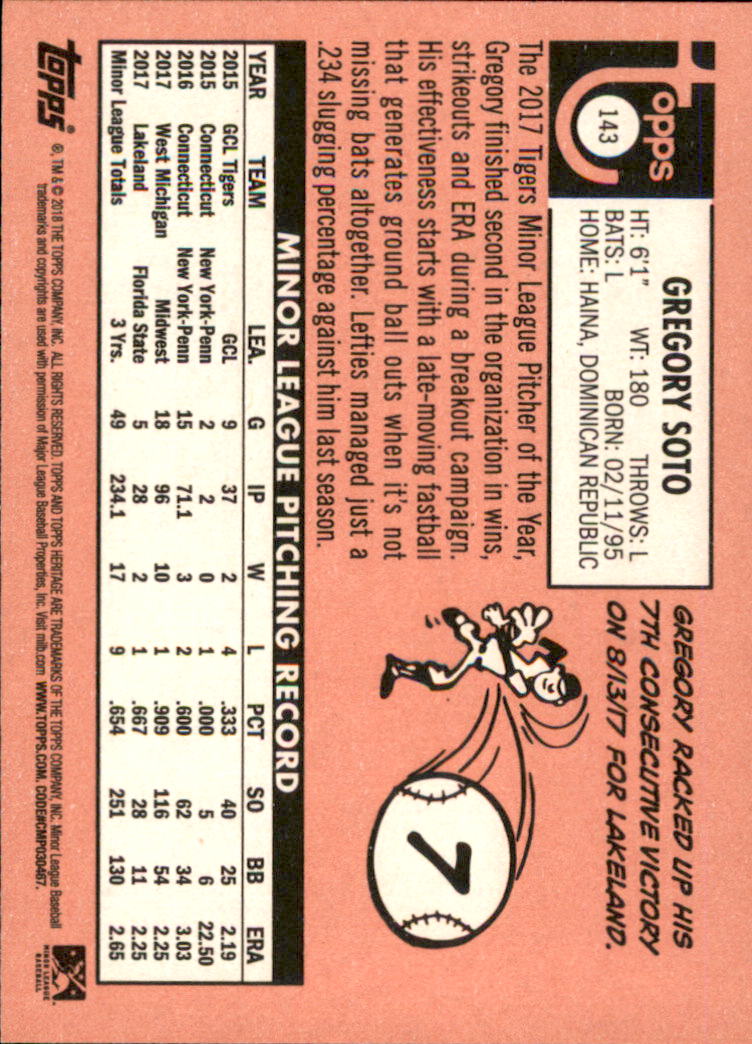 2018 Topps Heritage Minors Baseball Singles - You Choose - Picture 155 of 215