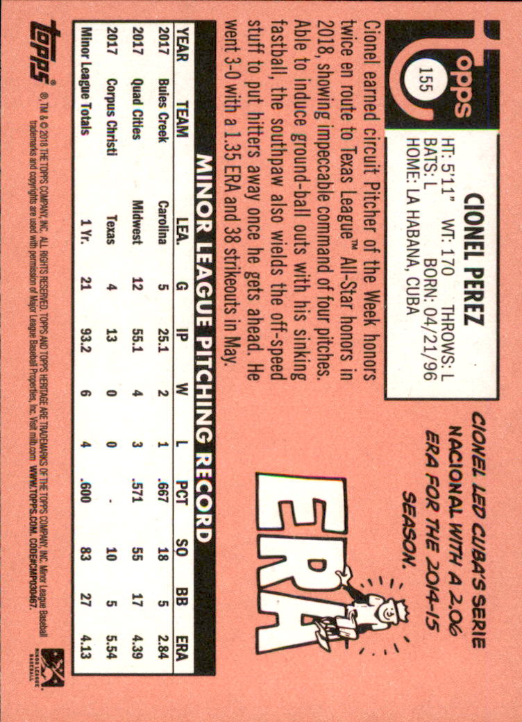 2018 Topps Heritage Minors Baseball Singles - You Choose - Picture 173 of 215