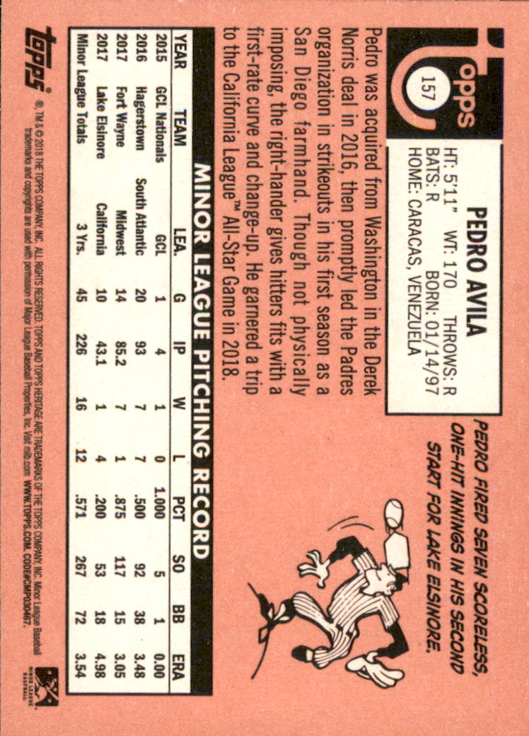 2018 Topps Heritage Minors Baseball Singles - You Choose - Picture 175 of 215