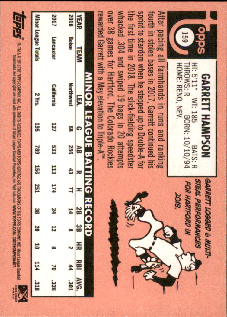 2018 Topps Heritage Minors Baseball Singles - You Choose - Picture 177 of 215