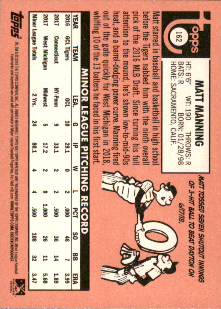 2018 Topps Heritage Minors Baseball Singles - You Choose - Picture 179 of 215
