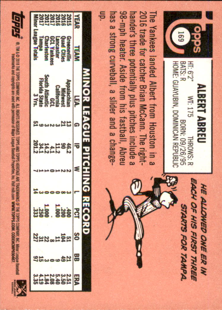2018 Topps Heritage Minors Baseball Singles - You Choose - Picture 187 of 215