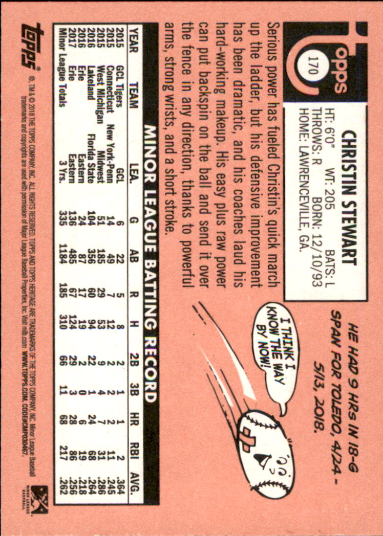 2018 Topps Heritage Minors Baseball Singles - You Choose - Picture 189 of 215