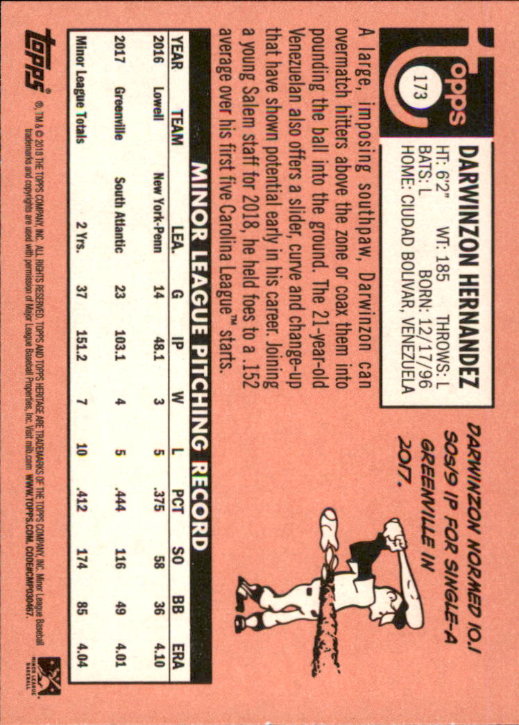 2018 Topps Heritage Minors Baseball Singles - You Choose - Picture 193 of 215