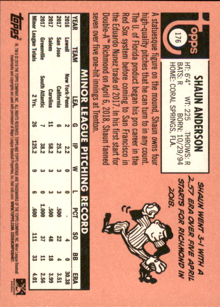 2018 Topps Heritage Minors Baseball Singles - You Choose - Picture 195 of 215