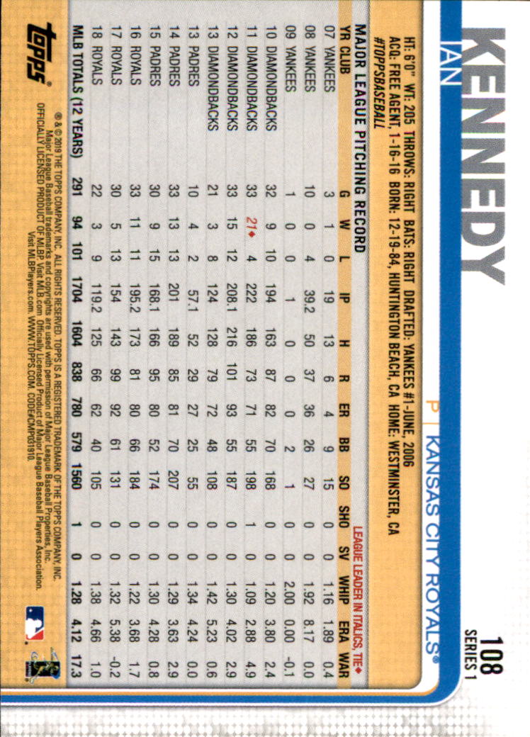 2019 Topps Series 1 Baseball Part 1 Main Set Cards #1 to #250 - Picture 203 of 475