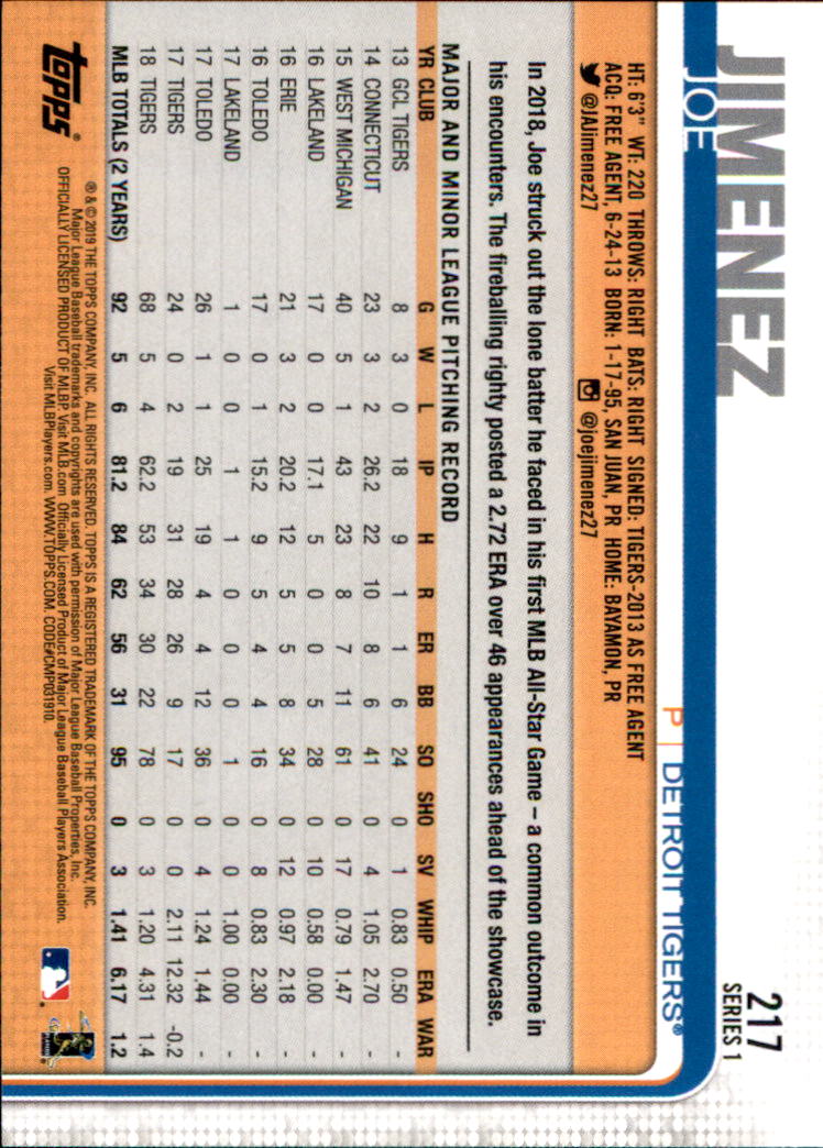 2019 Topps Series 1 Baseball Part 1 Main Set Cards #1 to #250 - Picture 415 of 475