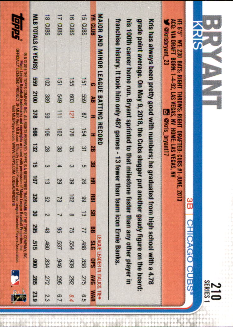 2019 Topps Series 1 Baseball Part 1 Main Set Cards #1 to #250 - Picture 401 of 475