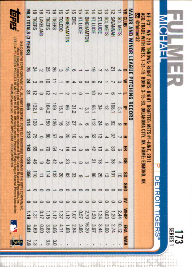 2019 Topps Series 1 Baseball Part 1 Main Set Cards #1 to #250 - Picture 329 of 475