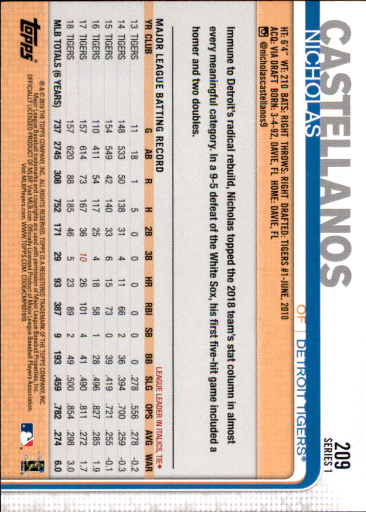 2019 Topps Series 1 Baseball Part 1 Main Set Cards #1 to #250 - Picture 399 of 475