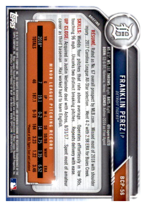 2019 Bowman Chrome Baseball "Prospects" Insert Cards #BCP1 to #BCP250 - Picture 81 of 353